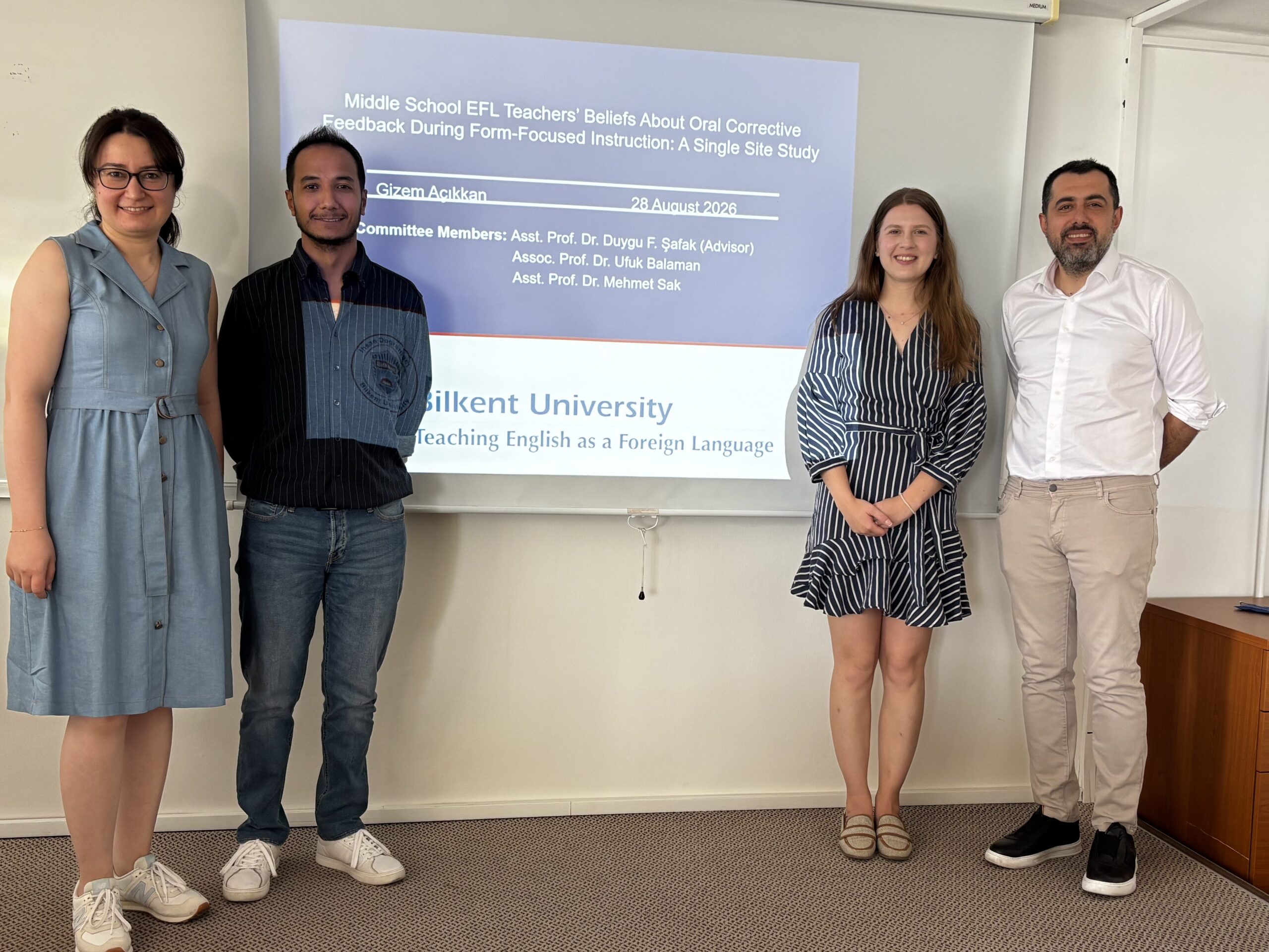 Gizem Açıkkan defends her thesis in the MA-TEFL Program.